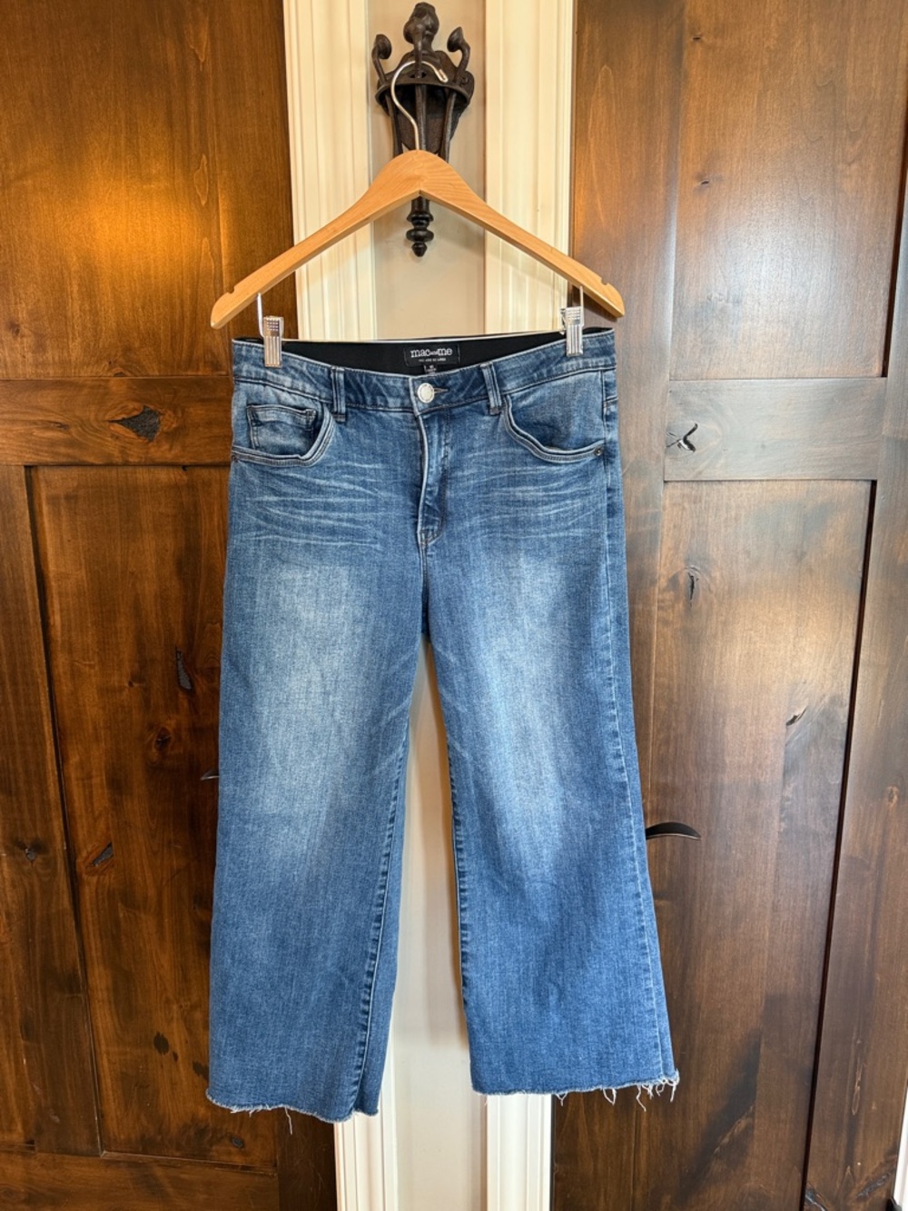 Mac & Me Medium Blue Cropped Wide-Leg Jeans 10